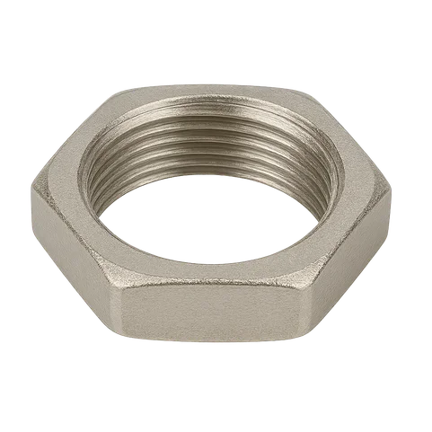 Контргайка никелированная латунная Ду 15 1/2" ВР